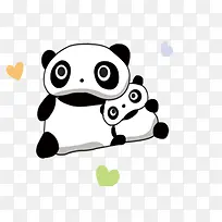 彩色爱心熊猫-空若网 彩色爱心熊猫-空若网