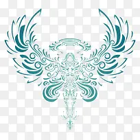 蓝色线条组成的天使-空若网 蓝色线条组成的天使-空若网