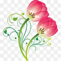 卡通梦幻手绘花枝-空若网 卡通梦幻手绘花枝-空若网