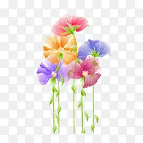 卡通梦幻彩色花-空若网 卡通梦幻彩色花-空若网