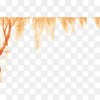 手绘柳树创意风景-空若网 手绘柳树创意风景-空若网