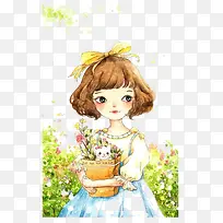 水彩女孩-空若网 水彩女孩-空若网