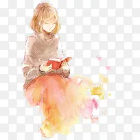 水彩女孩-空若网 水彩女孩-空若网