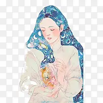 水彩女孩-空若网 水彩女孩-空若网