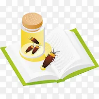 矢量书本上的昆虫-空若网 矢量书本上的昆虫-空若网