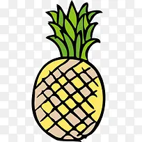 矢量手绘菠萝水果素材-空若网 矢量手绘菠萝水果素材-空若网