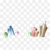 卡通手绘楼房装饰图案-空若网 卡通手绘楼房装饰图案-空若网