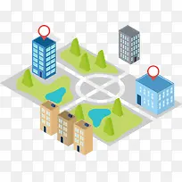 矢量手绘卡通楼房-空若网 矢量手绘卡通楼房-空若网