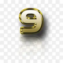 黄金质感字母数字9-空若网 黄金质感字母数字9-空若网