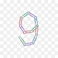 回形针字母数字9-空若网 回形针字母数字9-空若网