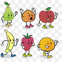 6款可爱表情水果矢量素材-空若网 6款可爱表情水果矢量素材-空若网