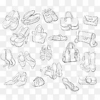 手绘矢量鞋包素材-空若网 手绘矢量鞋包素材-空若网