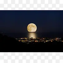 圆月夜晚升起创意-空若网 圆月夜晚升起创意-空若网