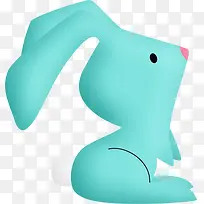 手绘蓝色卡通兔-空若网 手绘蓝色卡通兔-空若网