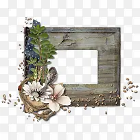 花鸟绿草木质装饰边框-空若网 花鸟绿草木质装饰边框-空若网