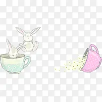 手绘彩色卡通兔子-空若网 手绘彩色卡通兔子-空若网