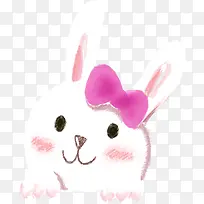 粉色可爱蝴蝶结兔子-空若网 粉色可爱蝴蝶结兔子-空若网