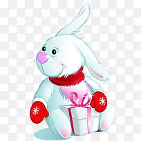 手绘可爱圣诞兔子-空若网 手绘可爱圣诞兔子-空若网