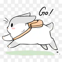 手绘可爱奔跑的兔子-空若网 手绘可爱奔跑的兔子-空若网