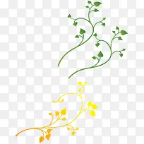 绿色卡通清爽花纹树枝-空若网 绿色卡通清爽花纹树枝-空若网