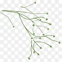 绿色清爽卡通树枝设计小花-空若网 绿色清爽卡通树枝设计小花-空若网