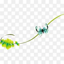 绿色烂漫创意树枝蝴蝶-空若网 绿色烂漫创意树枝蝴蝶-空若网