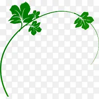 绿色弧形树枝花纹-空若网 绿色弧形树枝花纹-空若网