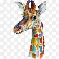 水彩长颈鹿-空若网 水彩长颈鹿-空若网