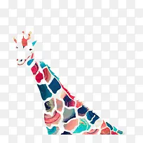 水彩画长颈鹿-空若网 水彩画长颈鹿-空若网