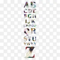 彩色羽毛英文字母-空若网 彩色羽毛英文字母-空若网