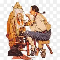 插画-画家画画-空若网 插画-画家画画-空若网