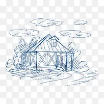 矢量手绘房子-空若网 矢量手绘房子-空若网