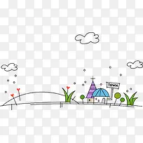 卡通手绘城市房子-空若网 卡通手绘城市房子-空若网