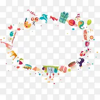 手绘卡通的礼物动物房子等-空若网 手绘卡通的礼物动物房子等-空若网