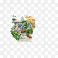 手绘建筑-空若网 手绘建筑-空若网