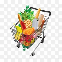 超市购物车矢量插画-空若网 超市购物车矢量插画-空若网