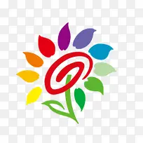 彩色卡通花朵元素-空若网 彩色卡通花朵元素-空若网