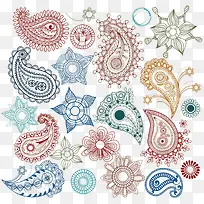 矢量彩色花纹-空若网 矢量彩色花纹-空若网