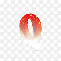 渐变红旗字母q-空若网 渐变红旗字母q-空若网