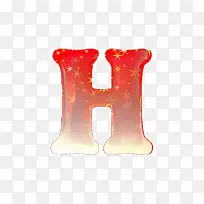 渐变红旗字母h-空若网 渐变红旗字母h-空若网