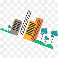 卡通彩色楼房国庆-空若网 卡通彩色楼房国庆-空若网