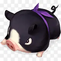 黑色可爱手绘小猪-空若网 黑色可爱手绘小猪-空若网