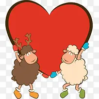 卡通羊爱心-空若网 卡通羊爱心-空若网