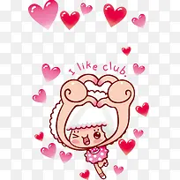 可爱卡通爱心小羊-空若网 可爱卡通爱心小羊-空若网