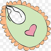 卡通爱心绿色围嘴-空若网 卡通爱心绿色围嘴-空若网