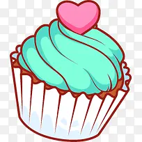 卡通爱心小蛋糕矢量图-空若网 卡通爱心小蛋糕矢量图-空若网
