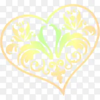 黄色卡通花纹爱心-空若网 黄色卡通花纹爱心-空若网