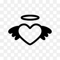 黑色天使爱心卡通-空若网 黑色天使爱心卡通-空若网