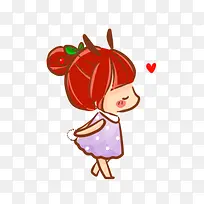 爱心卡通小女孩-空若网 爱心卡通小女孩-空若网