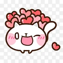 背着爱心的卡通小猫-空若网 背着爱心的卡通小猫-空若网